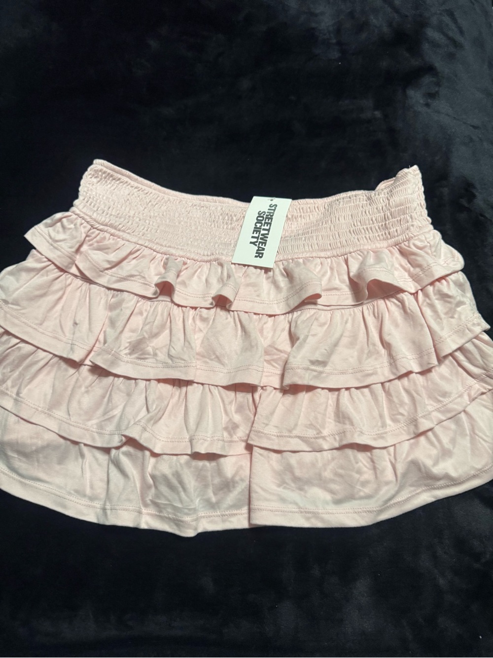 Streetwear Society Light Pink Tiered Ruffle Skirt for Girls